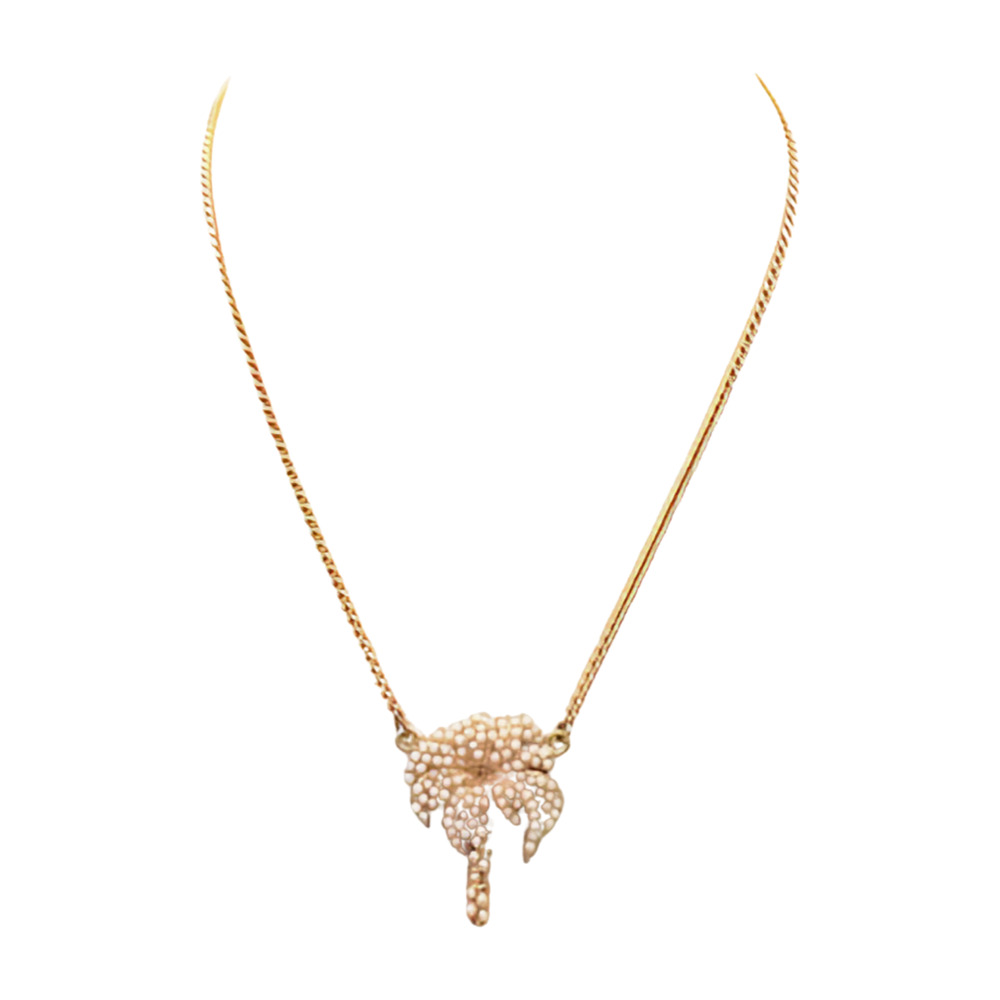 Chanel Pearl Palm Tree Pendant Necklace - Gold - Picture 3 of 5